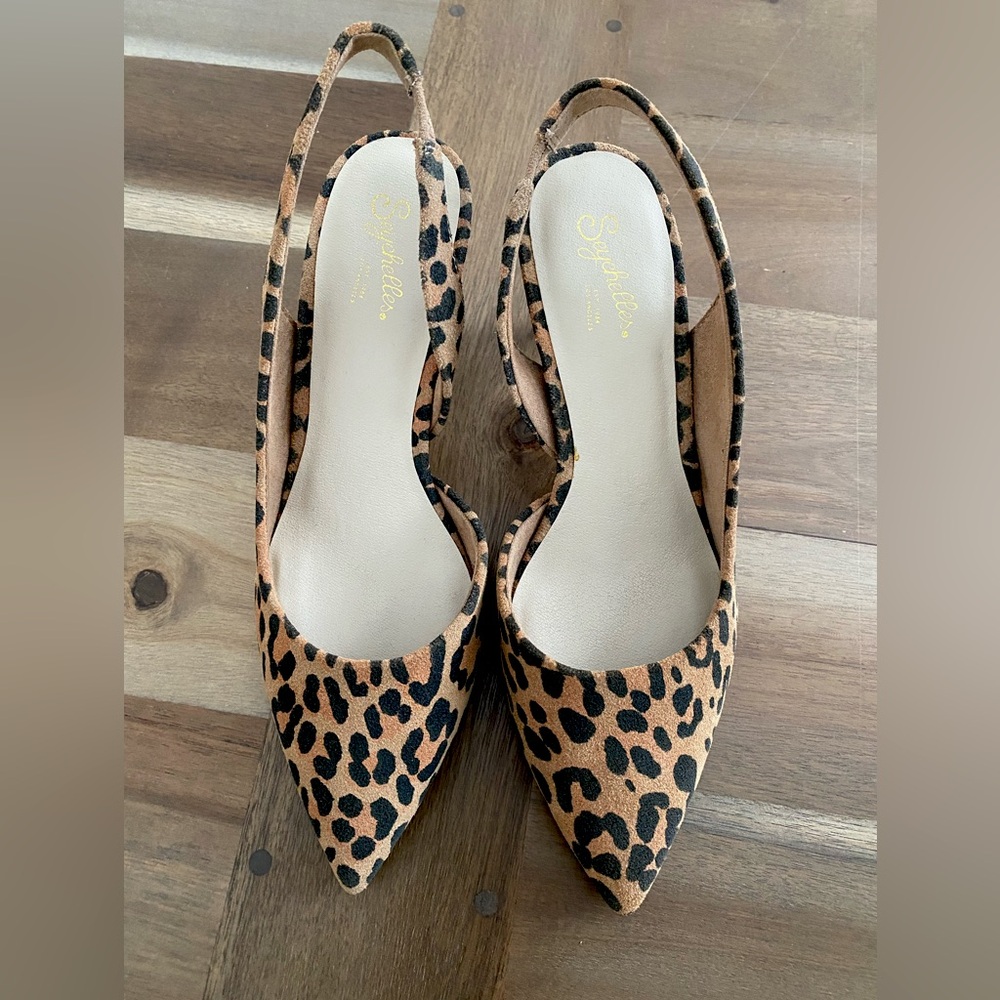 Seychelles kitten heel Leopard suede